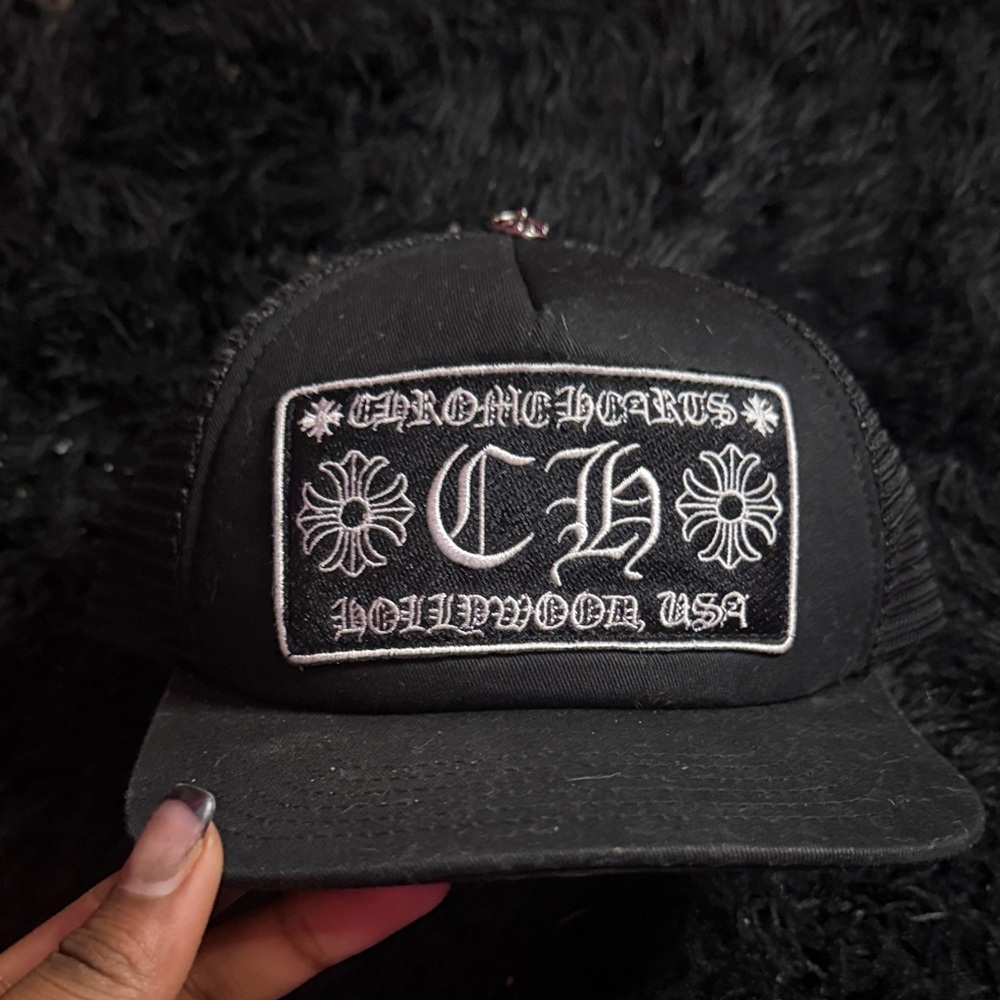 Chrome Hearts Black and White Logo Hat